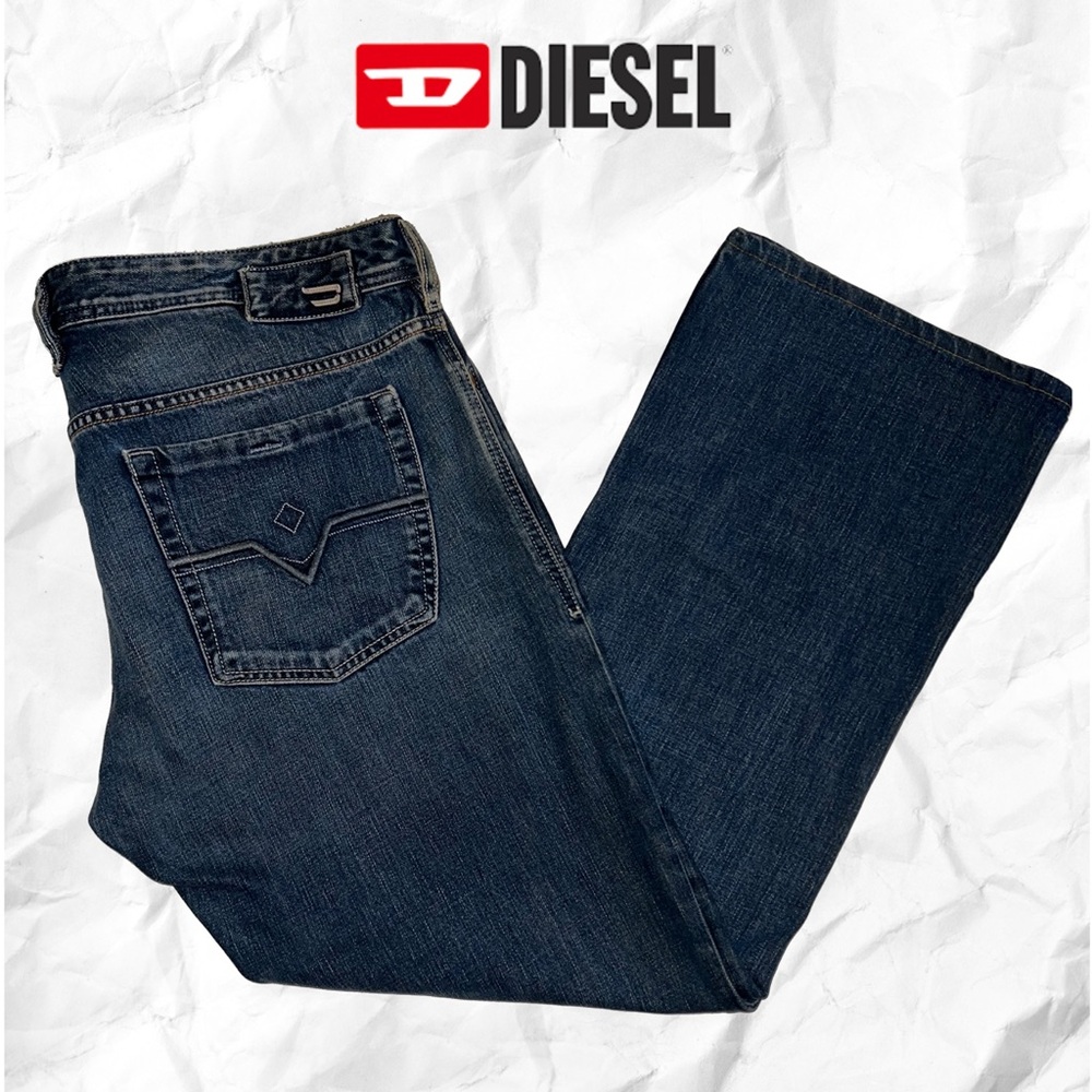 Diesel Men's “Zathan” Distressed Blue Jeans